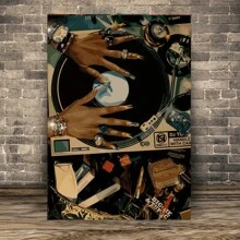 1pc Modern Frameless Vintage Canvas Wall Art Poster - Classic DJ Turntable Style - Abstract African Female Art Print, Suitable For Living Room, Bedroom, Office, Bathroom And Kitchen, Autumn/Winter Wall Decor Gifts Birthday Graduation