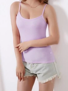 6pcs Solid Color Comfortable Camisole Tops - Multicolor - View 6
