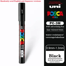 UNI PC-1M PC-3M Feutre Acrylique Marker Pen Poster Graffiti Marker Advertising Pen Waterproof Student Office Supplies Painting Art Pens Back To School