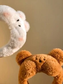 1pc Cute Plush Bear & Rabbit Earband, Sweet For Women, Ideal For Face Mask Wearing In Autumn/Winter