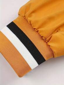 Áo khoác nam cổ đứng phía trước có khóa kéo rộng rãi, mùa thu - Màu vàng - Xem 5