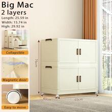 Caixa organizadora dobrável para armário, sala de estar, baú de brinquedos, armário de cozinha, armário para lanches, armário de banheiro, armário de armazenamento simples e luxuoso de plástico com várias camadas - tipo gaveta espaçosa, organizador de brinquedos e artigos diversos para L