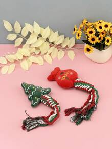 Serie navideña Regalos para amantes de gatos/perros y suministros para mascotas de mamá de perro/gato. Muñeco de peluche masticable con diseño de cachorro de dibujos animados, duradero y resistente para mordisquear, para uso exclusivo de amantes de gatos/perros y mamás de perros/gatos.