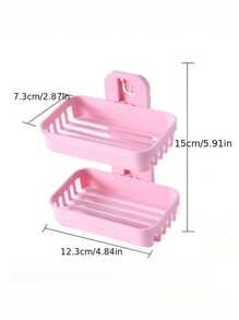 1 Pc Random Craft Wall Mounted Soap Holder, Soap Holder With Lid, No Drill Hole Drain Soap Dish, Simple Soap Storage Rack For Home Bathroom, Bathroom Accessories, Suitable For Bathroom, Vanity Use[Hook Style Random]