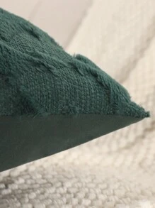Miater 1 buah Sarung Bantal Dekoratif Natal Berbahan Plush Quilted dengan Bordir Pohon Natal - Krem - View 6