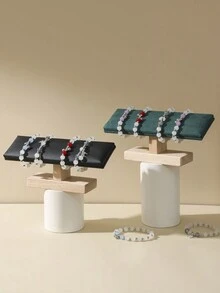 1 件实木手链展示架，个性化存储和整理架，用于手链、项链、吊坠、珠宝直播配件架 - 彩色 - 查看 4