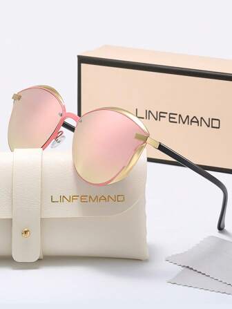  LINFEMAND 时尚镜面猫眼女士时尚眼镜，驾驶、海滩、派对、旅行、节日礼物的时尚配饰，女士海滩配饰眼镜色调，女士海滩配饰眼镜色调，适合夏季海滩度假、户外、旅行