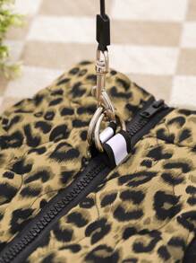 1pc Khaki New Leopard Print & Spotted Gourd Pattern Dog Coat With Back Zipper, Washable Pet Jacket Suitable For Large, Medium And Small Dogs, Home Or Outdoor Use - Khaki - View 11