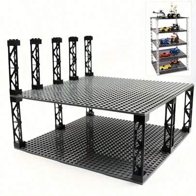 4件套城市积木火车车厢立柱支撑梁2x2x10砖块玩具，兼容技术零件95347，房间装饰