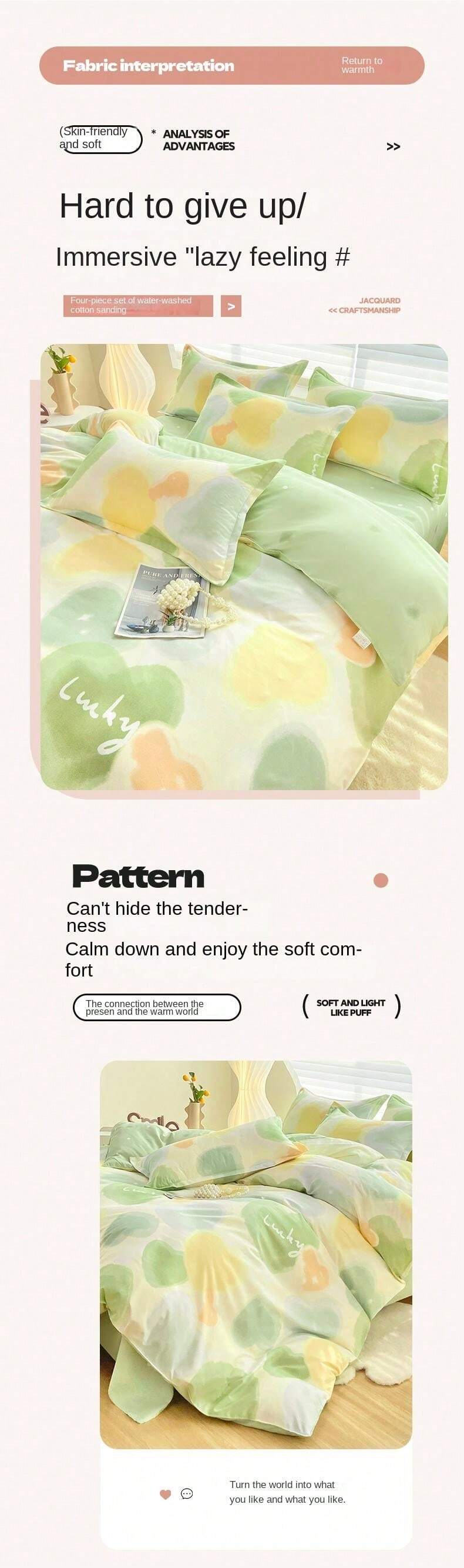 3pcs Kids/Baby Crib/Dorm Bedding Set, Includes 1pc Duvet Cover + 2pcs