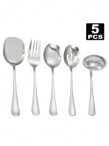 1/5 件不锈钢餐具套装，家庭、厨房、圣诞礼物、学校用品的公共晚餐用具