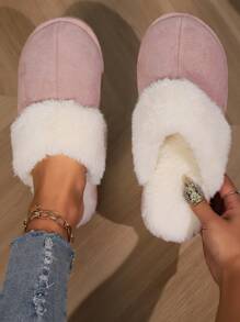 Women's Fuzzy Memory Foam Slippers Fluffy Winter House Shoes Indoor Outdoor - 粉色 - 查看 2