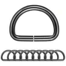10pcs Metal D Rings, D Ring Purse Straps D Shape Buckles Multi Purpose Metal D Ring Semi Circular D Ring For Hardware Bags Ring Hand DIY Accessories - Black - View 2