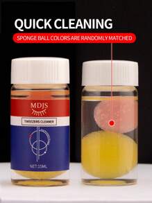 1pc Eyelash Extension Tool Tweezers Cleaning Liquid 15ml, Tweezers Cleaning Sponge Ball, Friction Enhancer Liquid, Adhesive Remover, Suitable For Eyelash Extension Tools - Navy Blue - View 5