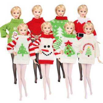 Set de 2 piezas: suéter y medias para muñecas de 11.5 pulgadas/30 cm, ropa, disfraz, regalo (muñeca no incluida)