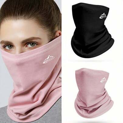 1pc Thick Warm Fleece Neck Gaiter Scarf, Wind-Proof, Unisex Design For Outdoor Cycling/Riding, Autumn/Winter