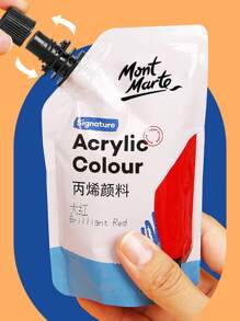 100ml/3.38oz 袋装丙烯颜料，多种颜色，防水，便携式艺术颜料，适用于 DIY 工艺品、涂鸦、素描、绘画、帆布、岩石、木材、墙壁和陶瓷，适合初学者、成人和艺术家的专业丰富颜料