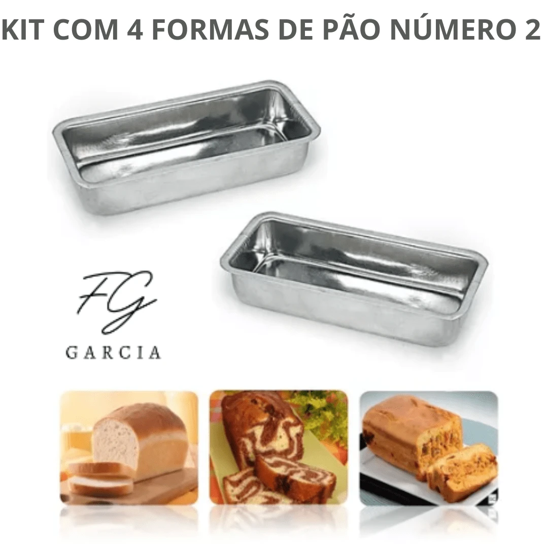 Kit 4 Bread Pan Size 2 27 Cm Reinforced Aluminum IF 35 - 灰色 - 查看 1