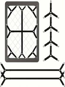 4/12pcs Adjustable Bed Sheet Fastener Clips - Keeps Bed Sheets In Place, Prevents Sheet Slippage