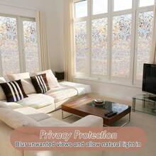 1 pieza Película de privacidad para ventana, Película de ventana de vidrio teñido arcoíris, Película decorativa con efecto de vidrio esmerilado, removible y sin adhesivo, Decoración estática para el hogar y la oficina, Bloquea los rayos UV
