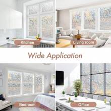 1 pieza Película de privacidad para ventana, Película de ventana de vidrio teñido arcoíris, Película decorativa con efecto de vidrio esmerilado, removible y sin adhesivo, Decoración estática para el hogar y la oficina, Bloquea los rayos UV