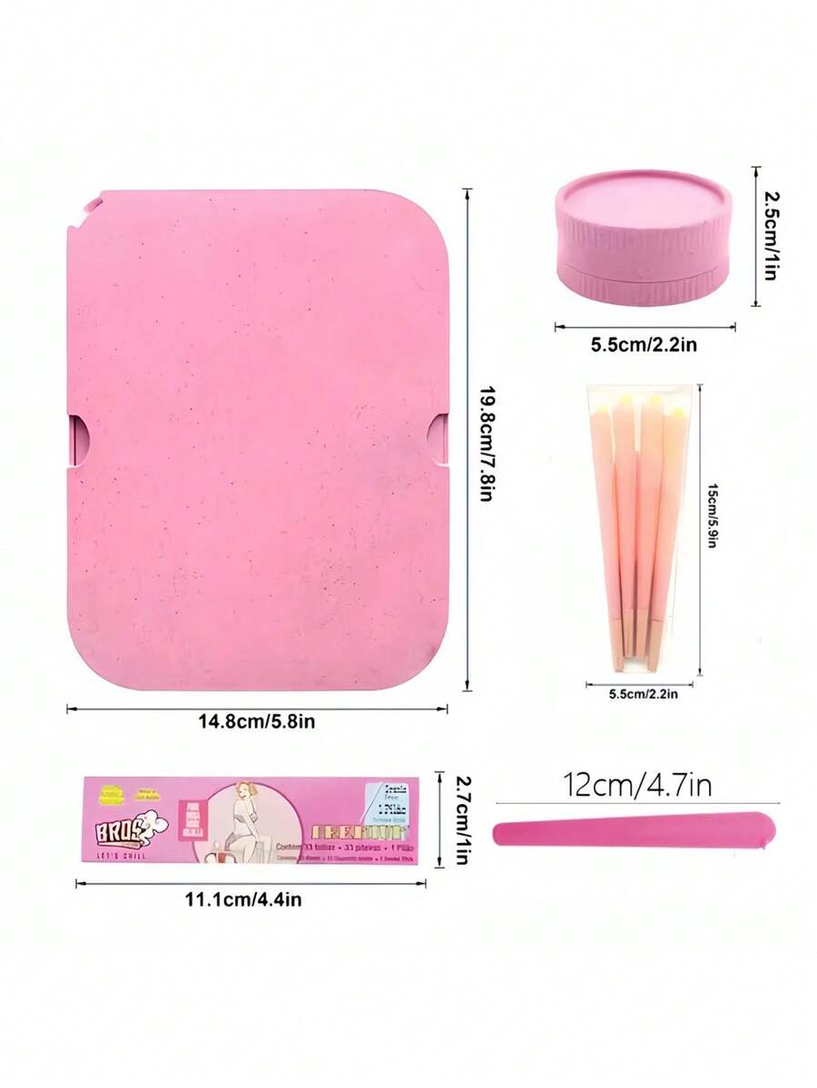 Plastic DIY Cigarette Making Kit Gift Set With Rolling Tray, Grinder
