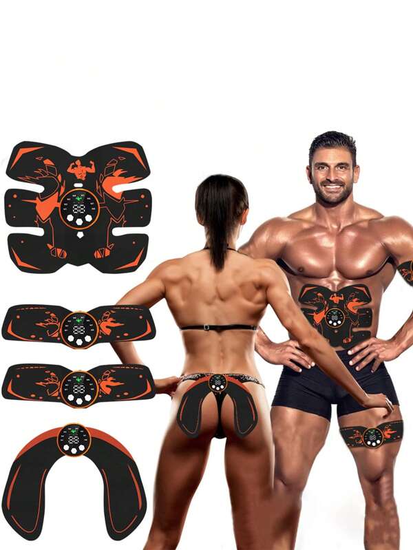 EMS Pulse Abdomen & Buttocks Muscle Trainer Device, Rechargeable Abs Muscle Toner