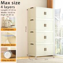 Caixa organizadora dobrável para armário, sala de estar, baú de brinquedos, armário de cozinha, armário para lanches, armário de banheiro, armário de armazenamento simples e luxuoso de plástico com várias camadas - tipo gaveta espaçosa, organizador de brinquedos e artigos diversos para L