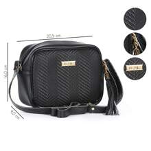 Women's Small Crossbody Bag With Side Strap And Shoulder Strap - 黑色 - 查看 3