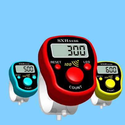 1pc Multi-Color Mini Finger Ring Counter Tally Counter Home/Office Handy Counter With Reminder Beep