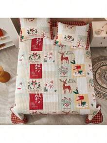 MarCielo Christmas Quilt Set Bedspread Set - 女王 - 查看 2