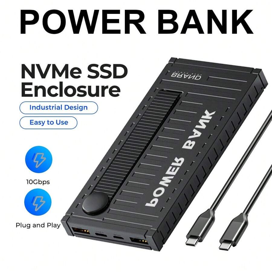 10000mAh 2 USB Power Bank Pack Fast Charger External Battery For Mobile Phone - Black - View 1