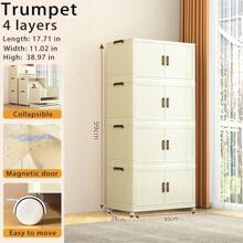 Caixa organizadora dobrável para armário, sala de estar, baú de brinquedos, armário de cozinha, armário para lanches, armário de banheiro, armário de armazenamento simples e luxuoso de plástico com várias camadas - tipo gaveta espaçosa, organizador de brinquedos e artigos diversos para L