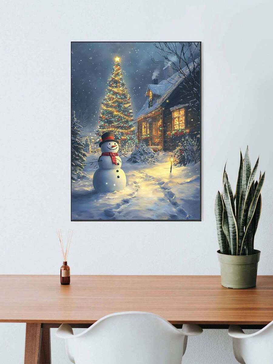 Tranh khảm kim cương 5D DIY - Phong cảnh Giáng sinh tuyệt đẹp, Bộ nghệ thuật kim cương, Trang trí tường bằng tranh khảm - Nhiều màu - Xem 1