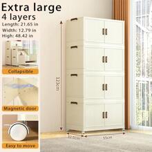 Caixa organizadora dobrável para armário, sala de estar, baú de brinquedos, armário de cozinha, armário para lanches, armário de banheiro, armário de armazenamento simples e luxuoso de plástico com várias camadas - tipo gaveta espaçosa, organizador de brinquedos e artigos diversos para L