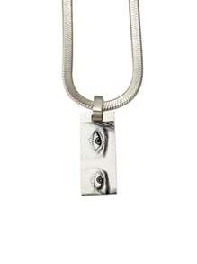 1pc Customizable Eye Pattern Couple Necklace, Stainless Steel Dog Tag Pendant - Black 2 - View 5