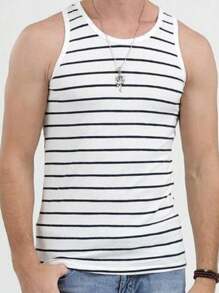 PREMIUM MEN'S AMERICAN RIBBED TANK TOP - 黑與白 - 查看 1