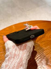 High-Grade Solid Color Pleated Anti-Scratch Full Coverage Lens Protection Phone Case Compatible With Iphone 14 Pro Max, 13, 12/12 Pro, 11, XS - Black - View 2