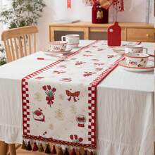 Khăn trải bàn cho tiệc cưới Giáng sinh năm mới 2025 Chúc mừng năm mới, Giáng sinh, họa tiết hoa trang trại màu đỏ dài 63 inch, trang trí mặt bàn cho nhà bếp, phòng ăn, tiệc, lễ tạ ơn, năm mới, ngày lễ - Nhiều màu - Xem 11