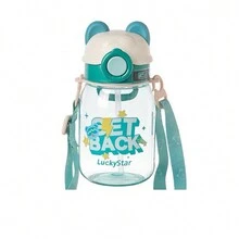 1 chiếc bình đựng nước chủ đề không gian mới di động, dây đeo ngoài trời, nắp chụp, cốc thể thao bằng nhựa vui nhộn - Nhiều màu - Xem 9