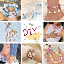Kit de 4015 piezas para hacer pulseras con cuentas de arcilla, set de accesorios combinados para hacer collares, brazaletes y pendientes con cuentas planas de estilo preppy, un regalo de de cuentas de barro con estética bohemia