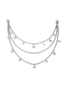 时尚五角星吊坠链，男女通用朋克摇滚牛仔裤腰链 - 彩色 - 查看 9