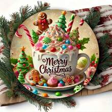 1pc 8x8 Inch Vintage Christmas Coffee Metal Wall Art - Biển báo trang trí thu hút sự chú ý, thích hợp cho nhà, vườn, hiên nhà, v.v. - Quà tặng hoàn hảo cho ngày lễ - Nhiều màu - Xem 10