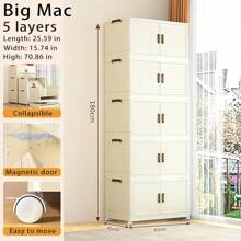 Caixa organizadora dobrável para armário, sala de estar, baú de brinquedos, armário de cozinha, armário para lanches, armário de banheiro, armário de armazenamento simples e luxuoso de plástico com várias camadas - tipo gaveta espaçosa, organizador de brinquedos e artigos diversos para L