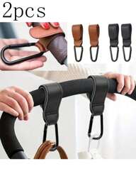 2 Stücke Kunstleder Kinderwagen Haken - vielseitige, dauerhafte Taschenhalter für einfaches Einkaufen & Reisen - perfektes Geschenk für Eltern