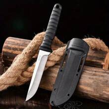 1pc High Hardness Sharp Knife, Multi-Purpose Knife, Portable Fruit Knife, Barbecue Camping Knife - 黑色 - 查看 6