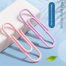 160/500pcs Count Morandi Color Series Paper Clips, Iron Office Supplies, Creative Cute Bookmark Clips, Assorted Colors, Non-Rust, Durable & Waterproof - Multicolor - View 2