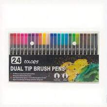 Dual-Headed Marker Pens, Watercolor Pens, Art Specialty Outline Pens Set, Sketching, Coloring, Christmas/Halloween/Easter Gift,Markers,Colouring Pens,Markers For Coloring,Back To School