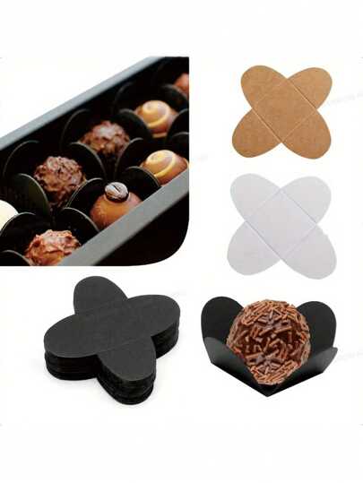 50 件纸质巧克力垫 - 便携式牛皮纸烘焙包装，配有坚固的巧克力底座，用于生日糖果托盘和烘焙工具 - 非常适合商业面包店和家庭面包师