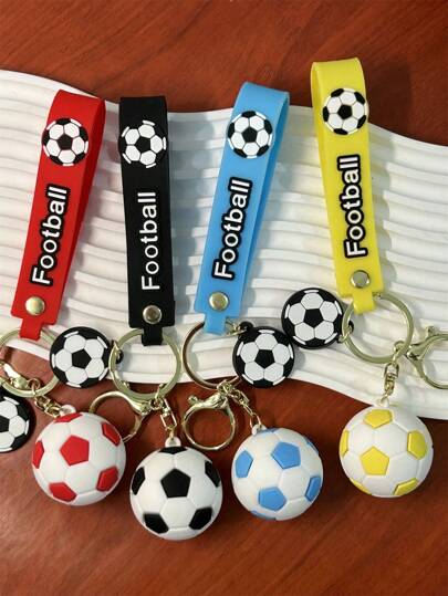 1 pieza Llavero con forma de balón de fútbol, accesorio casual para bolsa deportiva - regalo perfecto para sobrino, hijo o compañero de clase, recuerdo de la Copa Mundial, ideal para clubes y fanáticos del fútbol, accesorios escolares y de coche, estilo gótico y Y2K lindo